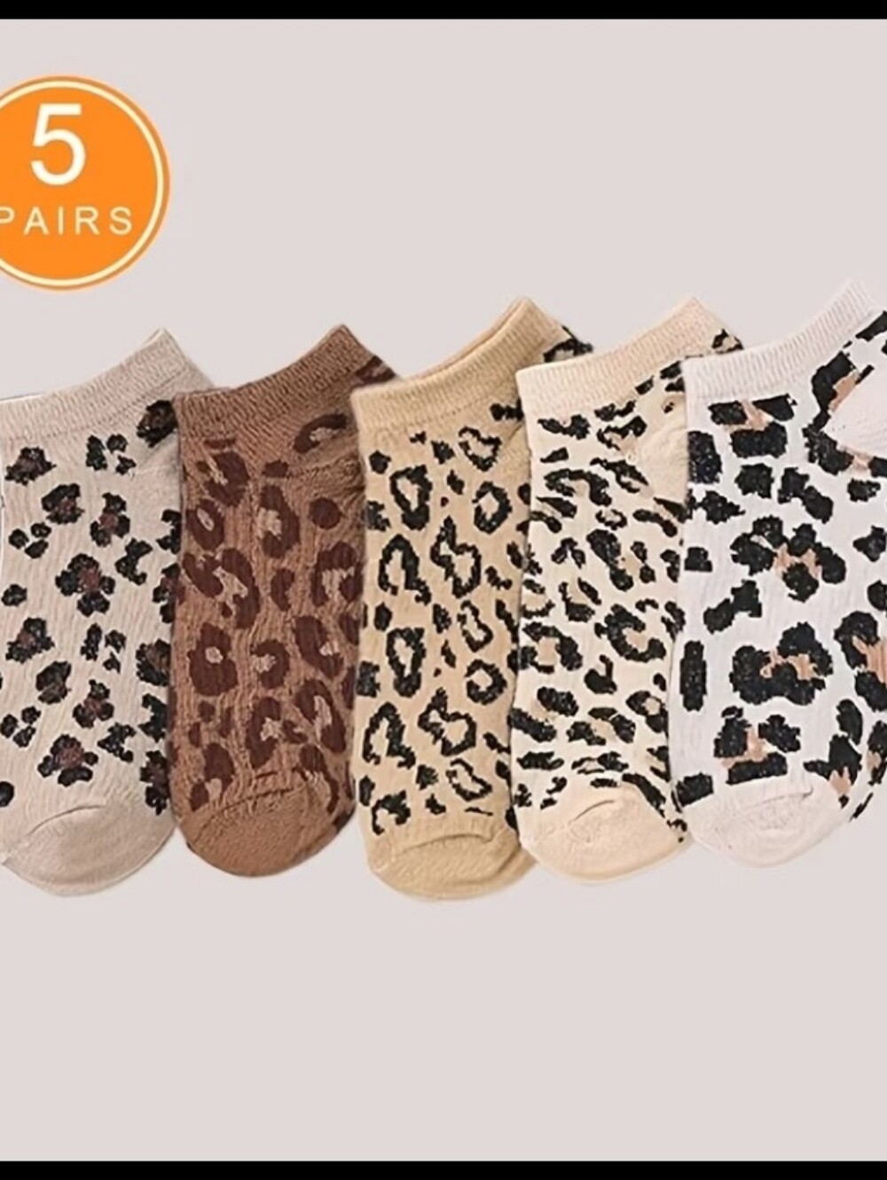 Leopard Print Low-Cut Sock Pack - Mixed Neutrals